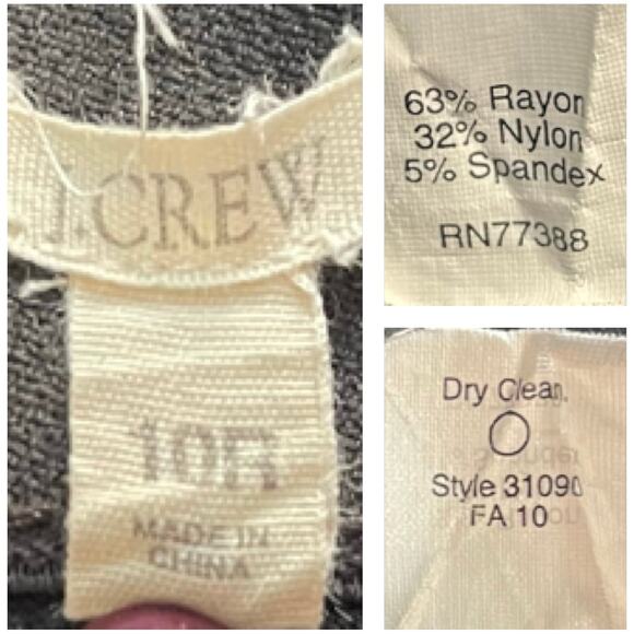 J Crew Charcoal Gray Stretch Ponte Skinny Legging Pixie Pant 10 - Picture 4 of 5